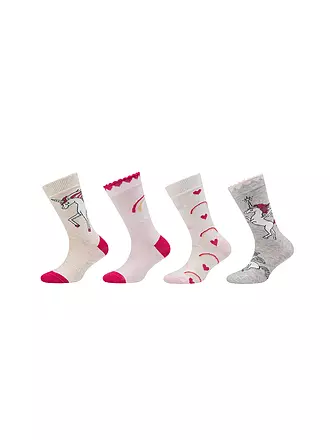 CAMANO | Mädchen Socken 4er Pkg. cabaret | hellgrau